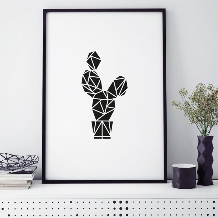kaktus origami poster