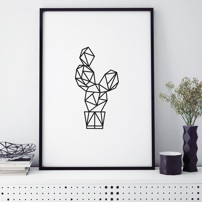 kaktus origami poster