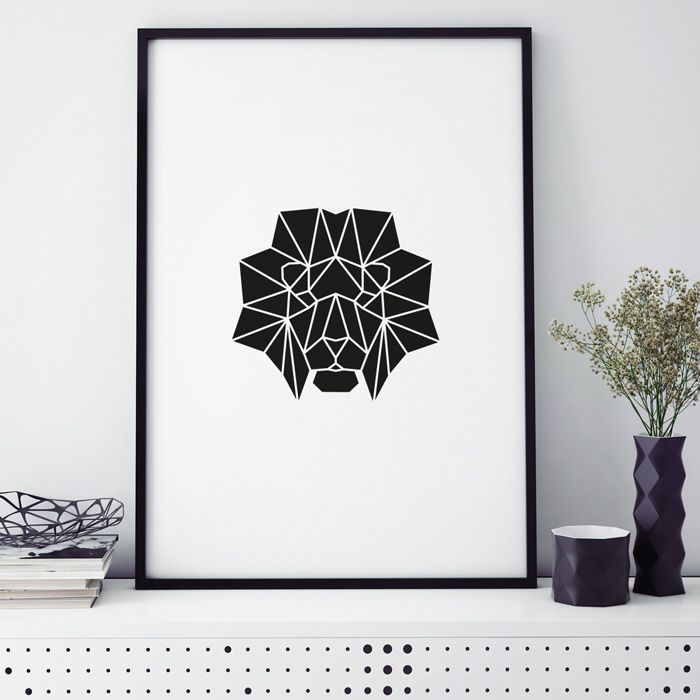 origami löwe poster