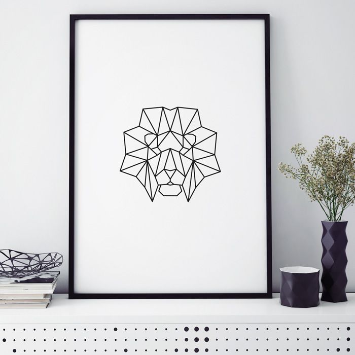 origami löwe poster