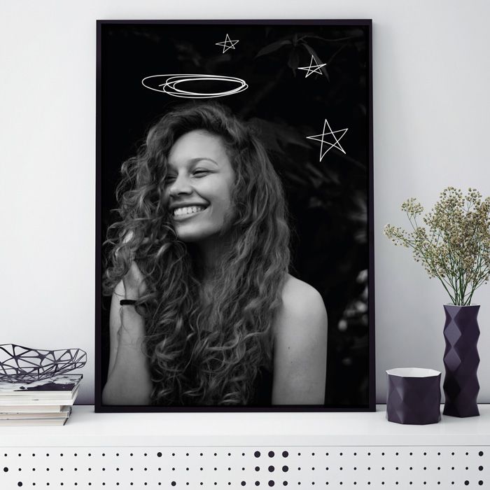 Poster Portät Heiligenschein und Sterne