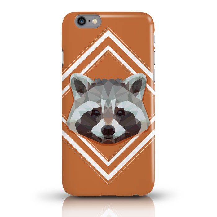 JUNIWORDS Handycase Waschbär Lowpoly