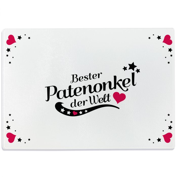 Glasschneidebrett Bester Patenonkel der Welt Motiv 4