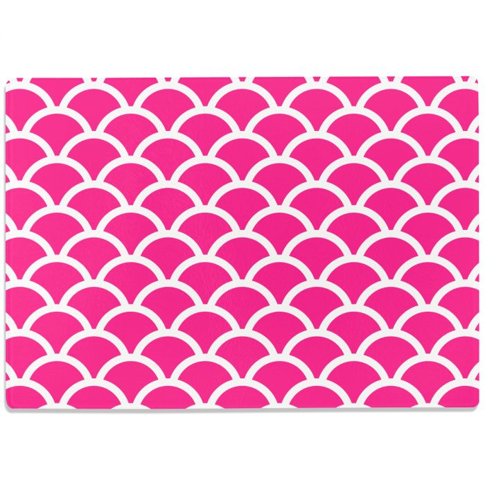 Glasschneidebrett Fischschuppen Muster Pink