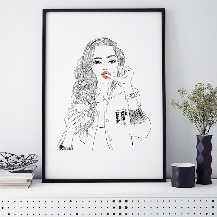 Poster Line Art Gina