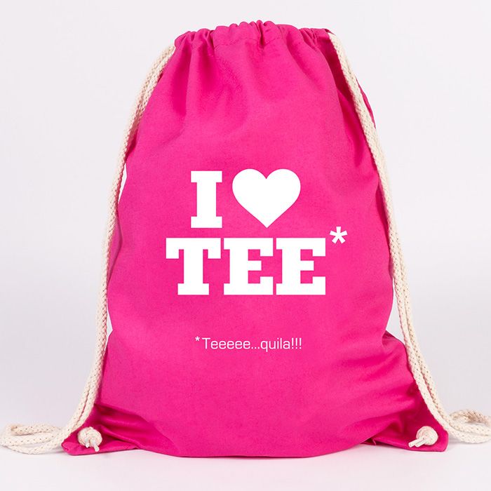 juniwords turnbeutel i love teeeeequila pink