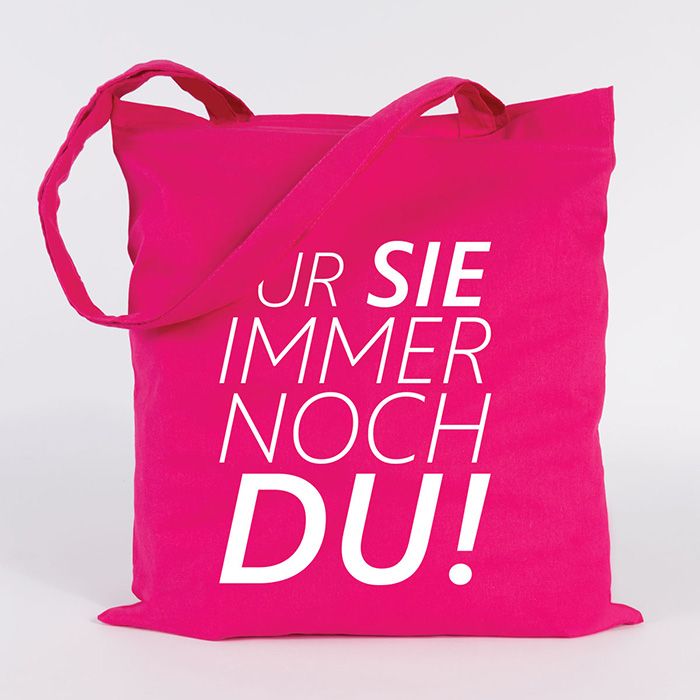 JUNIWORDS Jutebeutel Für Sie immer noch Du! Pink