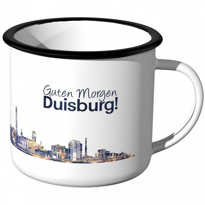 Emaille Tasse Skyline Duisburg