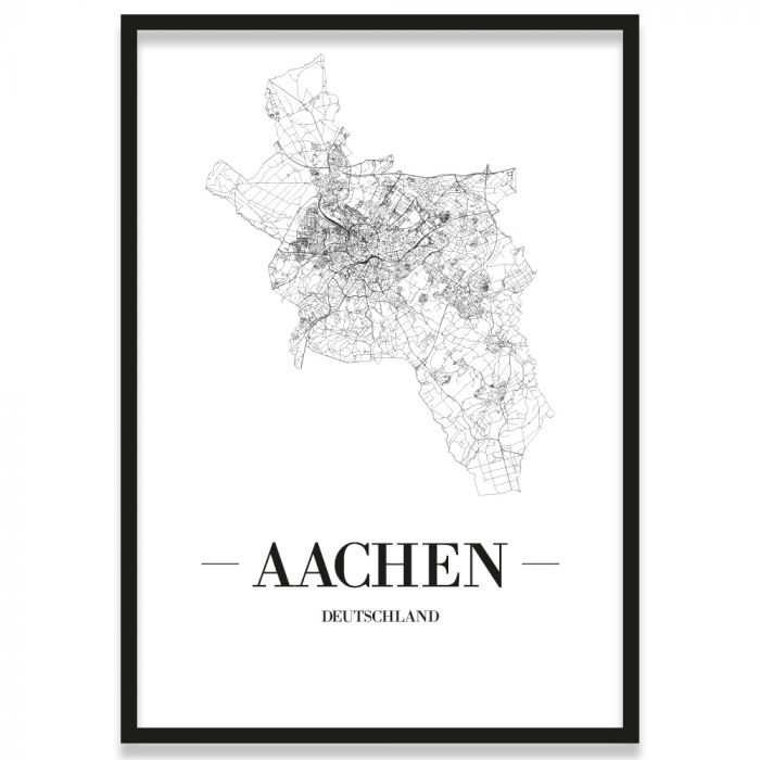 Stadtposter Aachen mit Rahmen