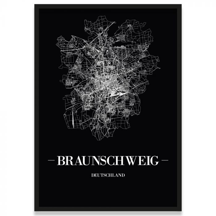 Braunschweig Poster Rahmen Schwarz