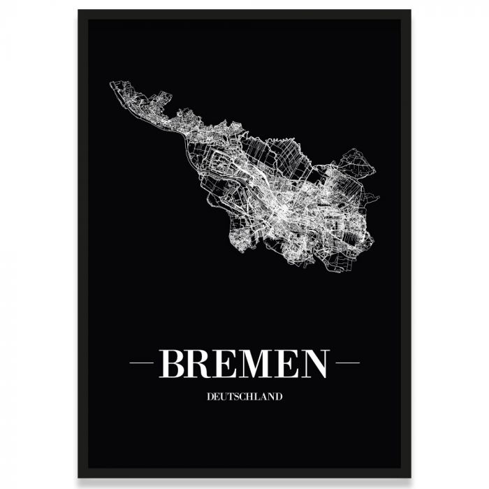 Poster Bremen Bilderrahmen Schwarz