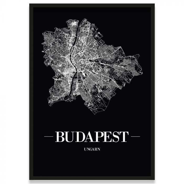 Stadtposter Budapest Straßenplan