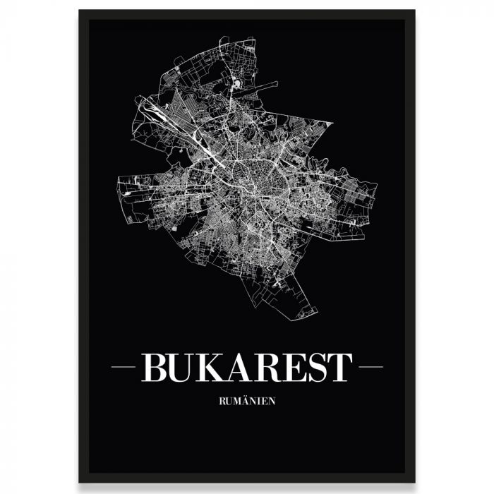 Poster Bukarest Schwarz