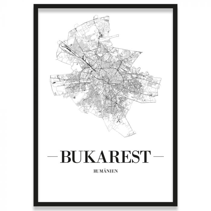 Poster Bukarest Straßennetz