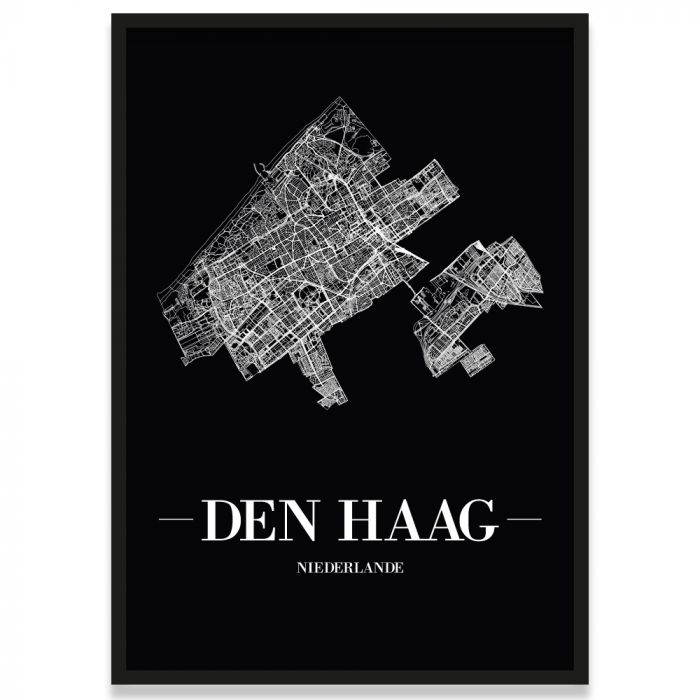 Den Haag Bilderrahmen Poster Stadtplan