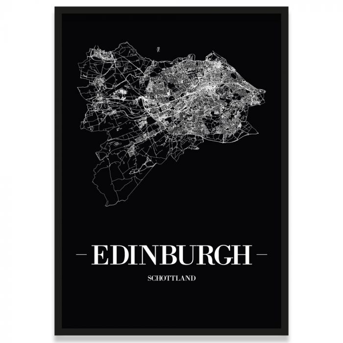 Stadtposter Edinburgh Straßennetz