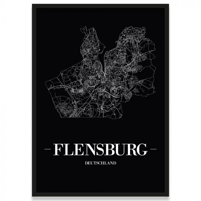 Stadtposter Flensburg Straßennetz