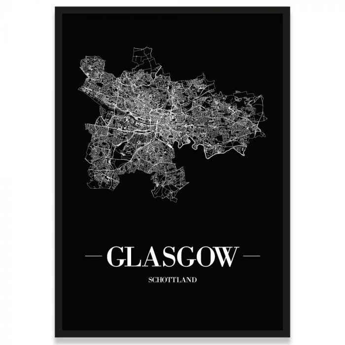 Poster Glasgow Straßennetz