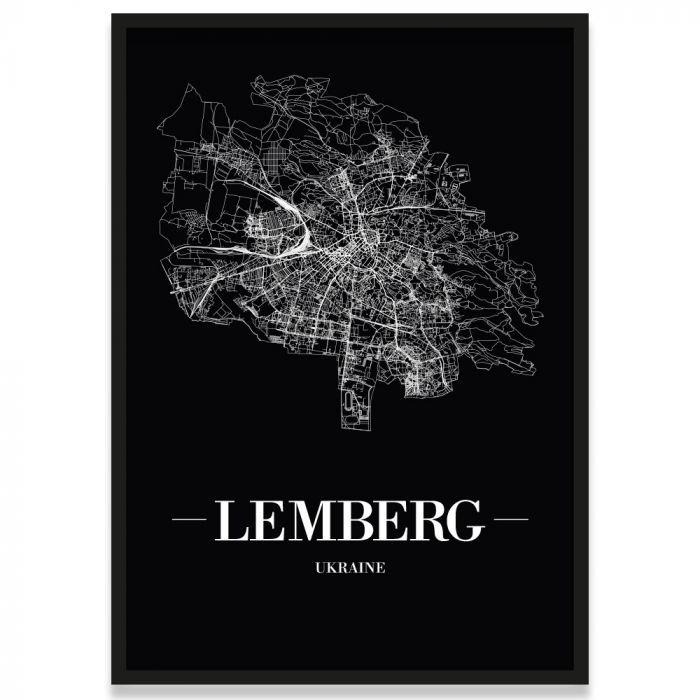 Stadtposter Lemberg mit Straßennetz