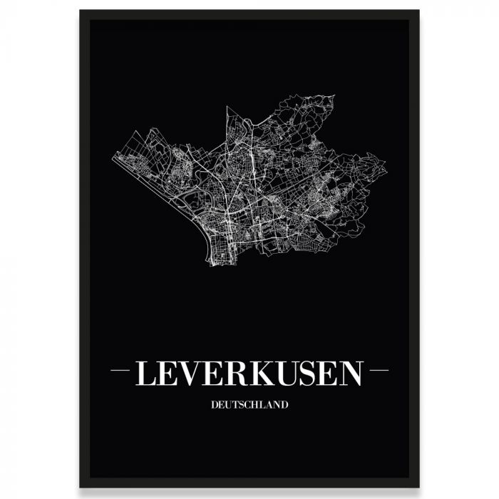 Poster Leverkusen mit Rahmen