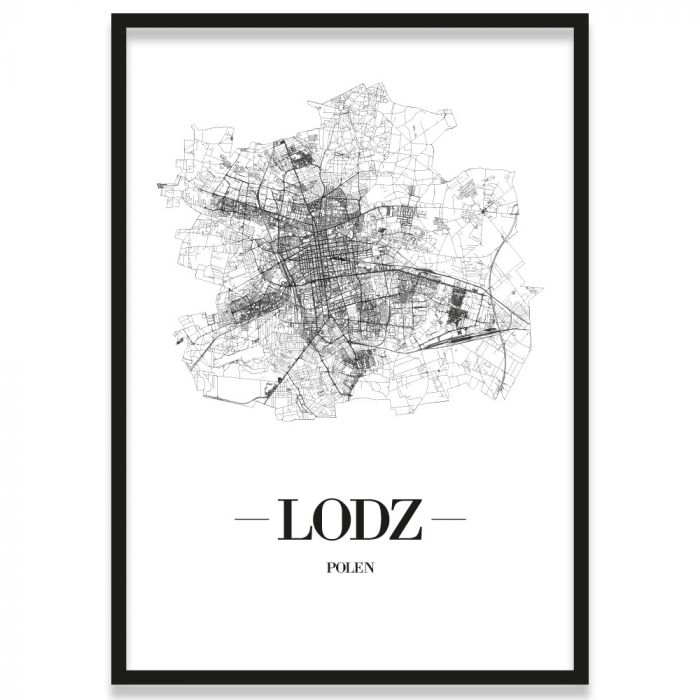 Poster Lodz mit Rahmen