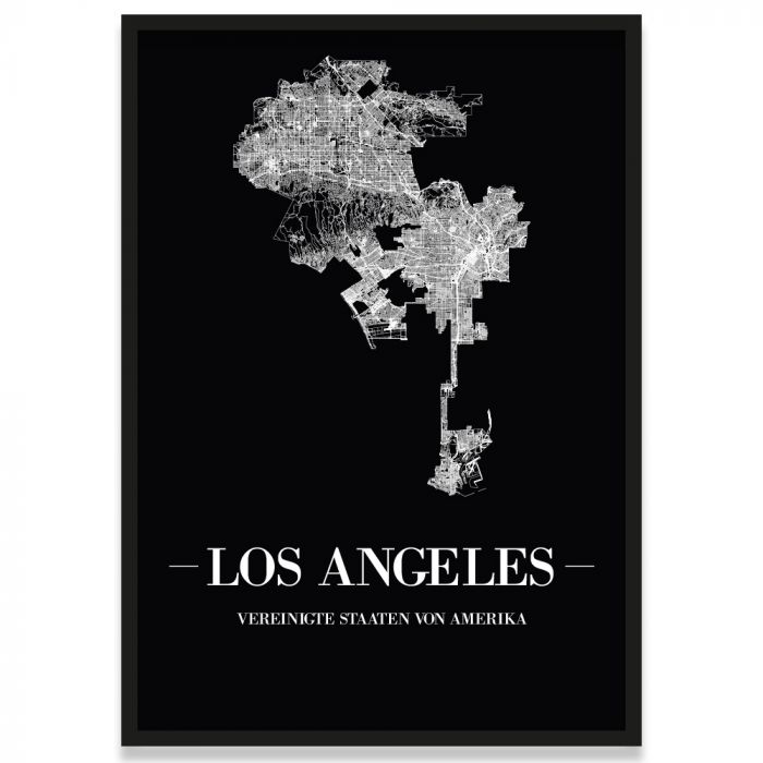 Poster Los Angeles mit Straßenplan
