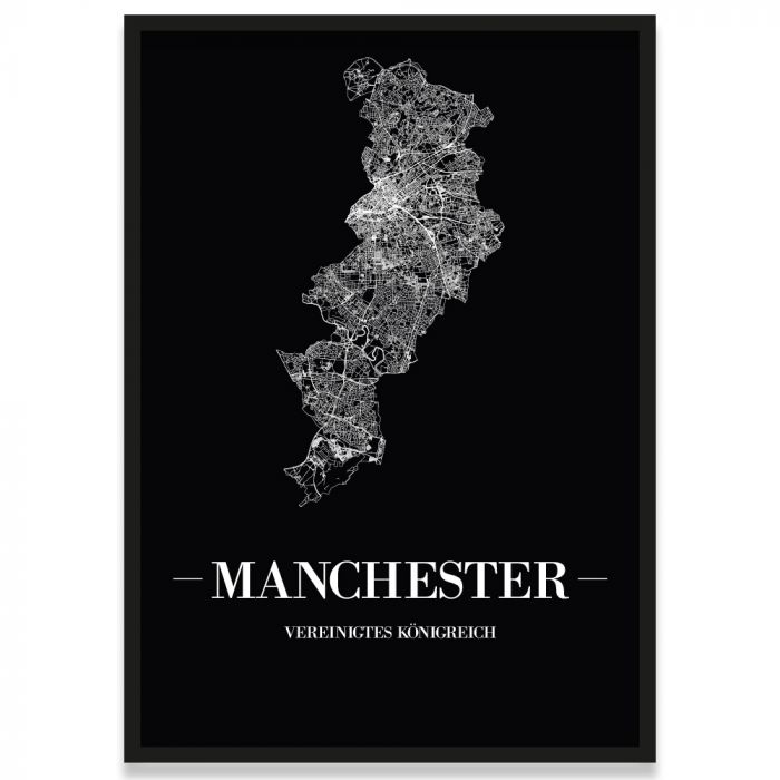 Manchester Poster mit Rahmen