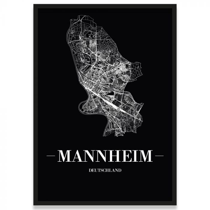 Poster Mannheim mit Stadtplan