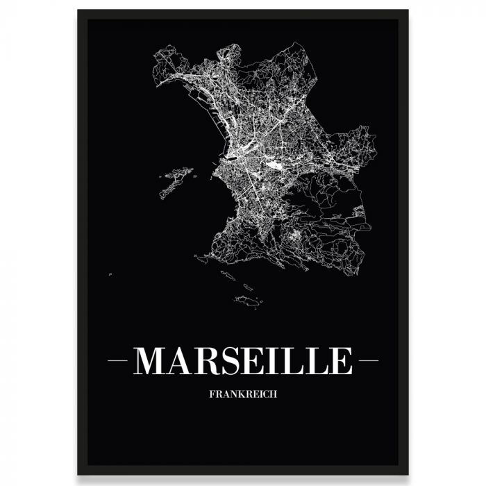 Stadtposter Marseille Stadtplan