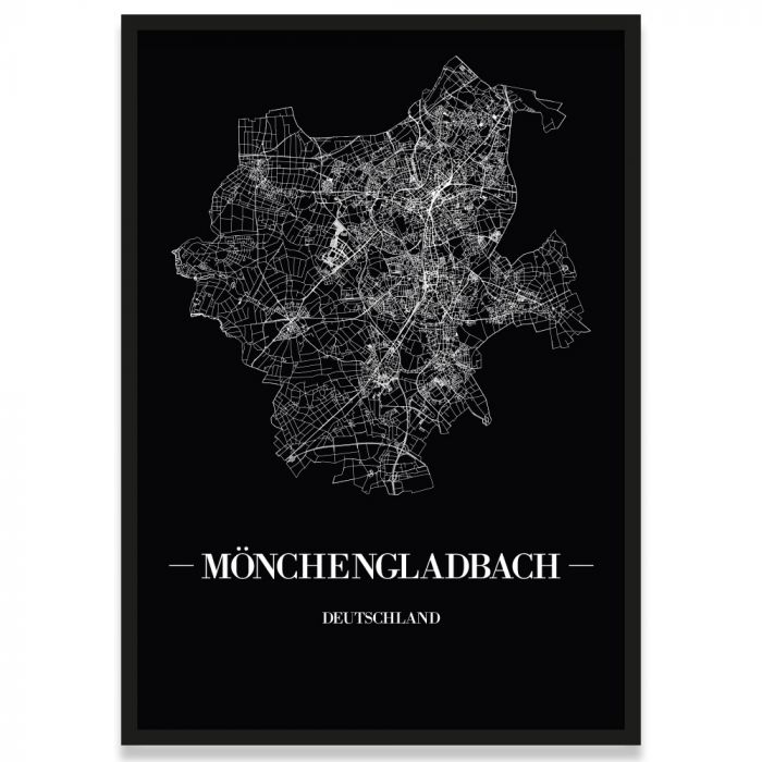 Stadtposter Mönchengladbach mit Straßennetz