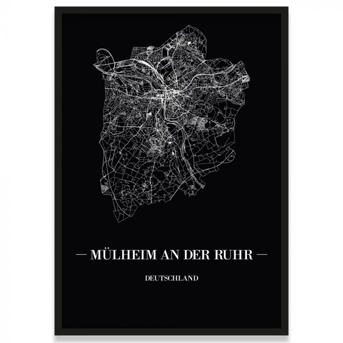 Poster Mühlheim an der Ruhr Straßenplan