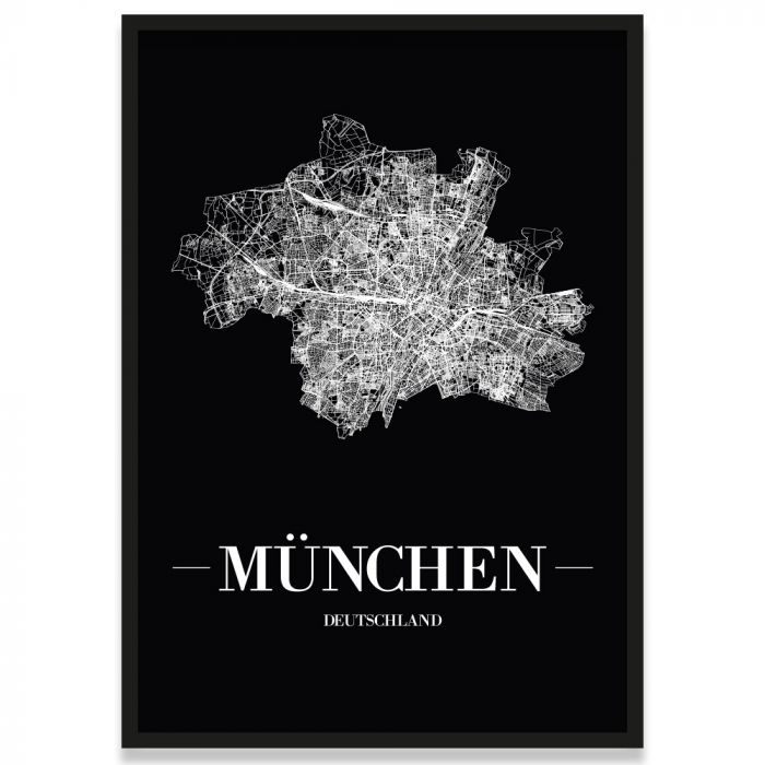 Poster München mit Straßennetz