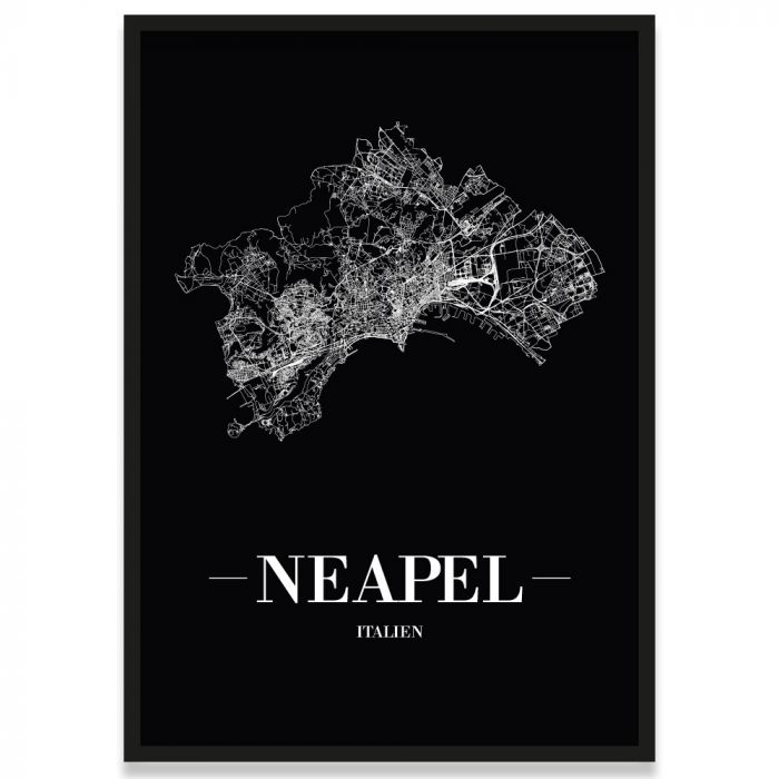 Neapel Poster mit Straßennetz