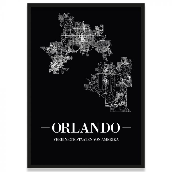 Stadtposter Orlando mit Bilderrahmen