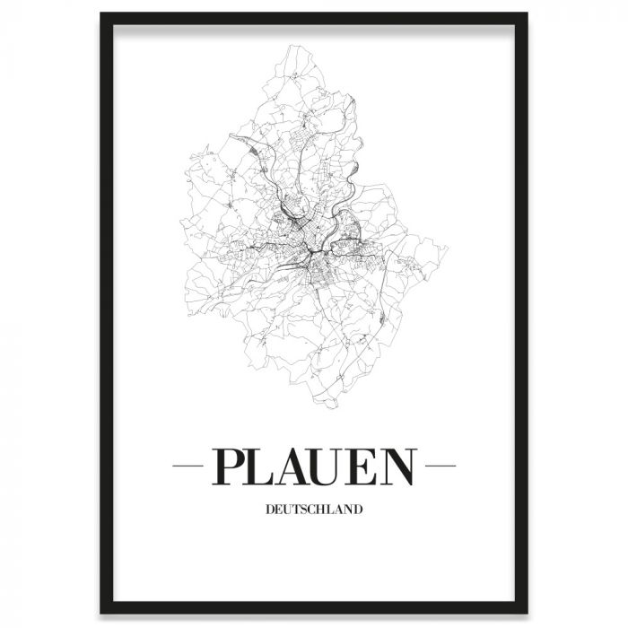 Stadtposter Plauen mit Rahmen