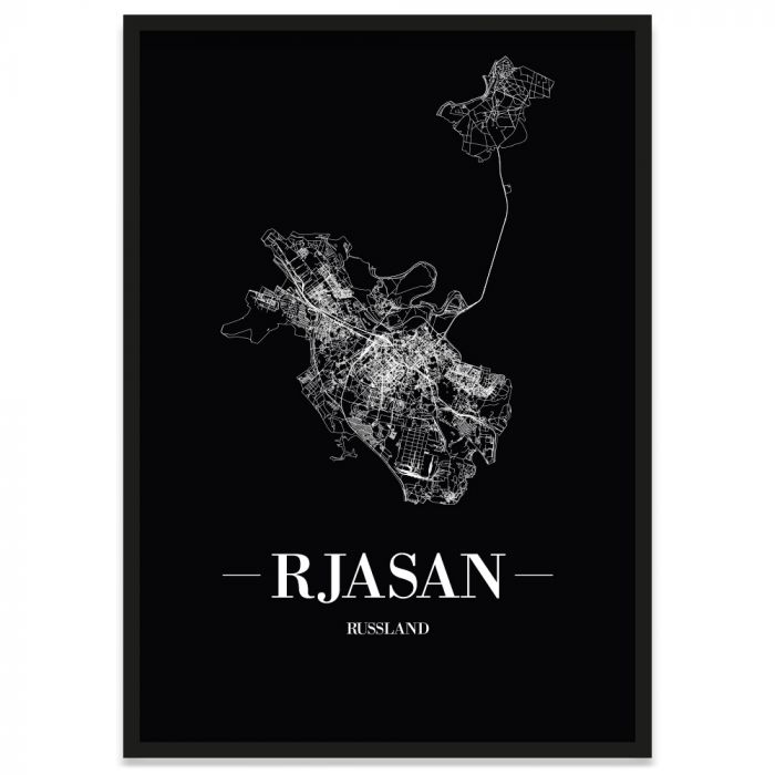 Stadtposter Rjasan Straßennetz