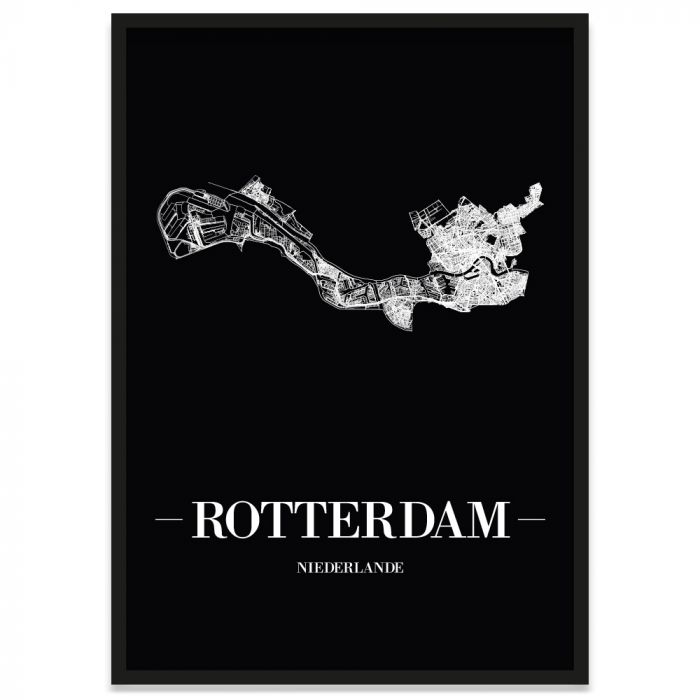 gerahmtes Poster mit Straßennetz