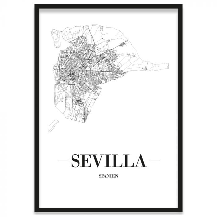 Stadtposter Sevilla Bilderrahmen