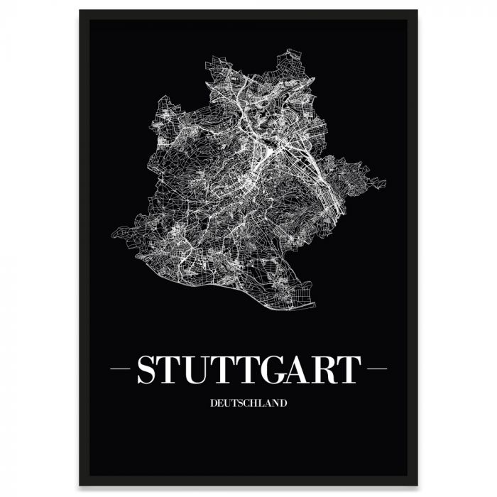 Stadtposter Stuttgart Straßennetz