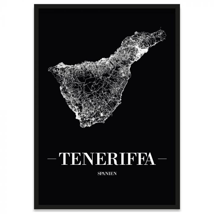 Stadtposter Teneriffa gerahmt Straßennetz