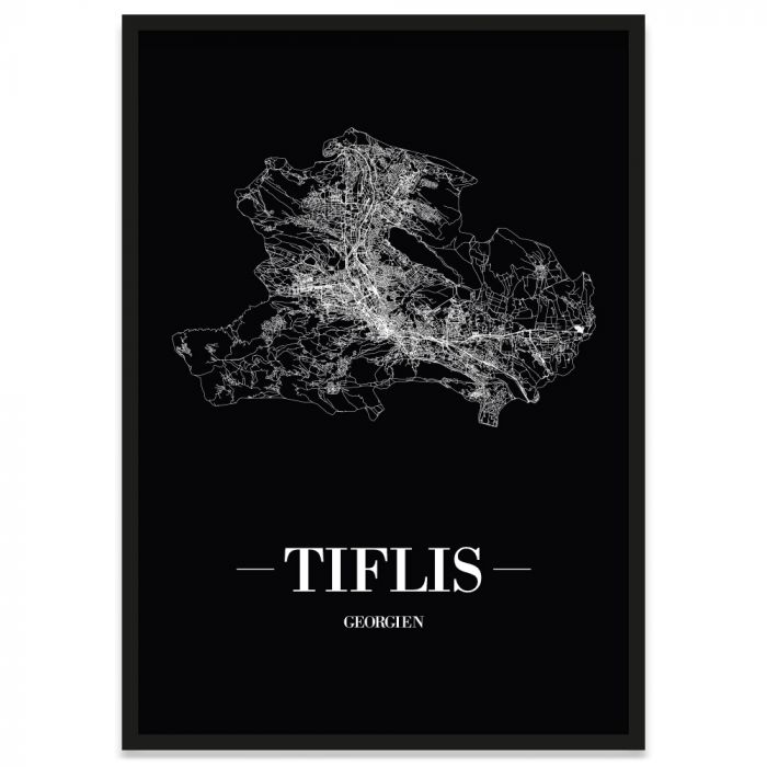 Stadtposter Tiflis gerahmt Straßennetz