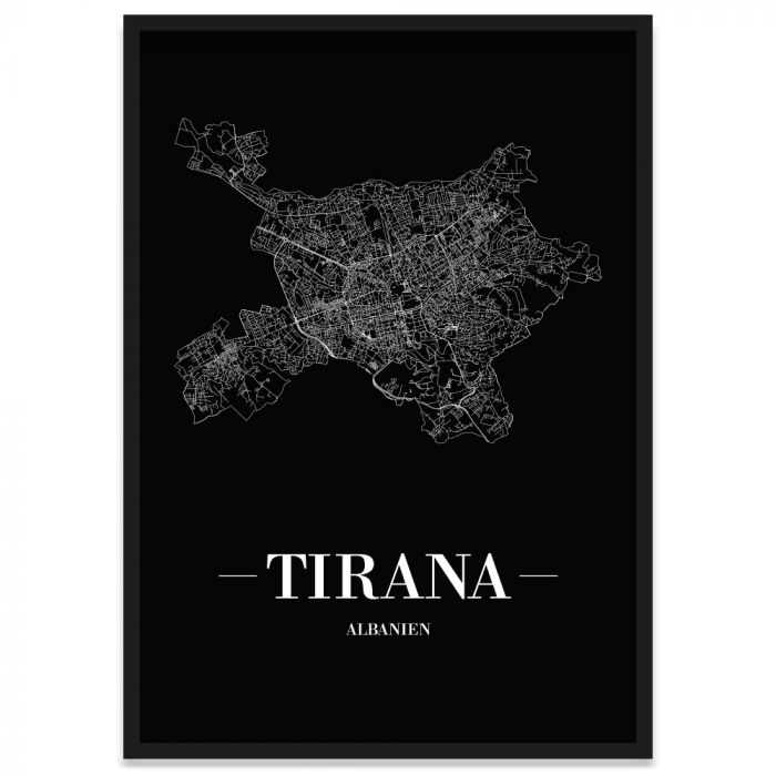 Stadtposter Tirana Straßennetz