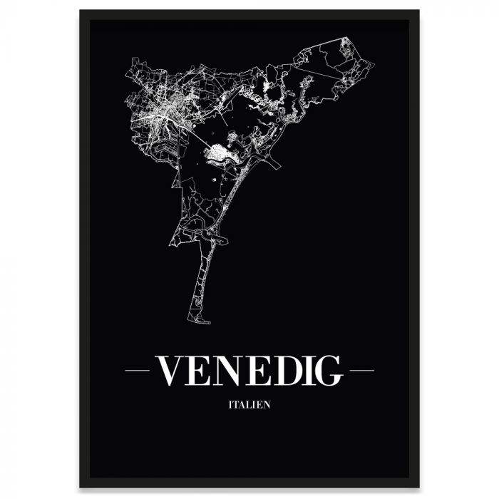 Vendig Bilderrahmen Poster mit Straßennetz