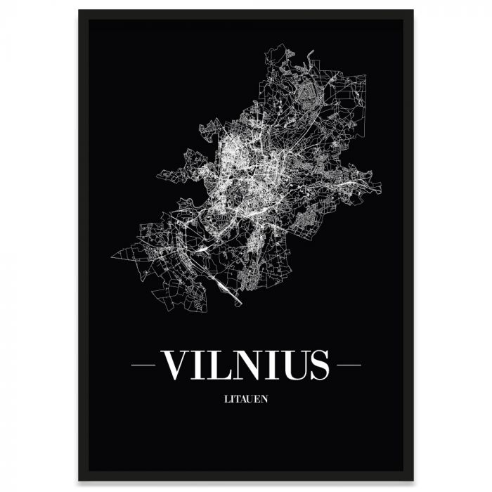 Stadtposter Vilnius mit Bilderrahmen