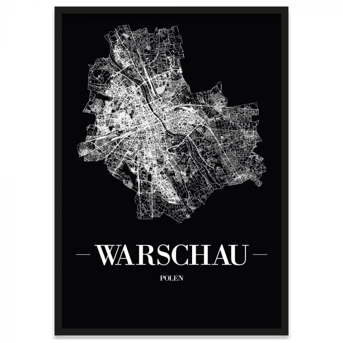 Stadtposter Warschau Straßenplan