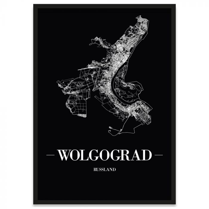 Poster mit Rahmen, Wolgograd Straßennetz