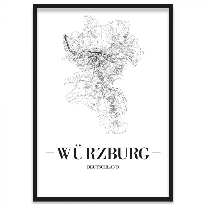 Poster Würzburg im Bilderrahmen