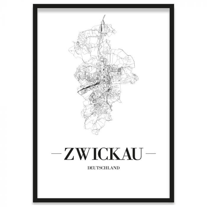 Zwickau Poster mit Rahmen