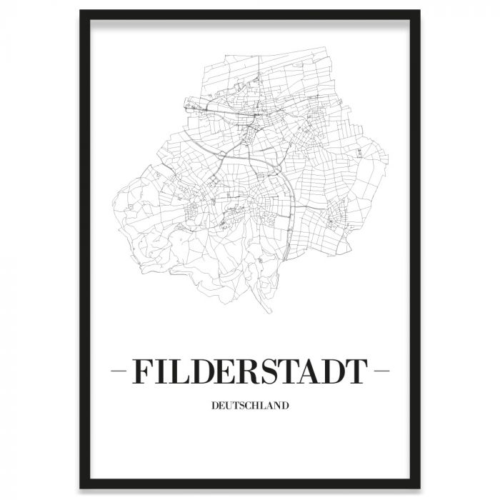 Stadtposter Filderstadt mit Bilderrahmen