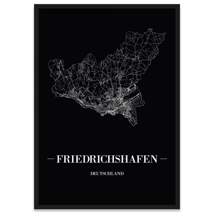 Stadt Friedrichshafen Poster mit Stadtplan